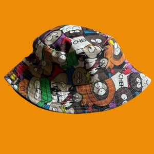South Park cartoon themed multicolour bucket hat with black lining